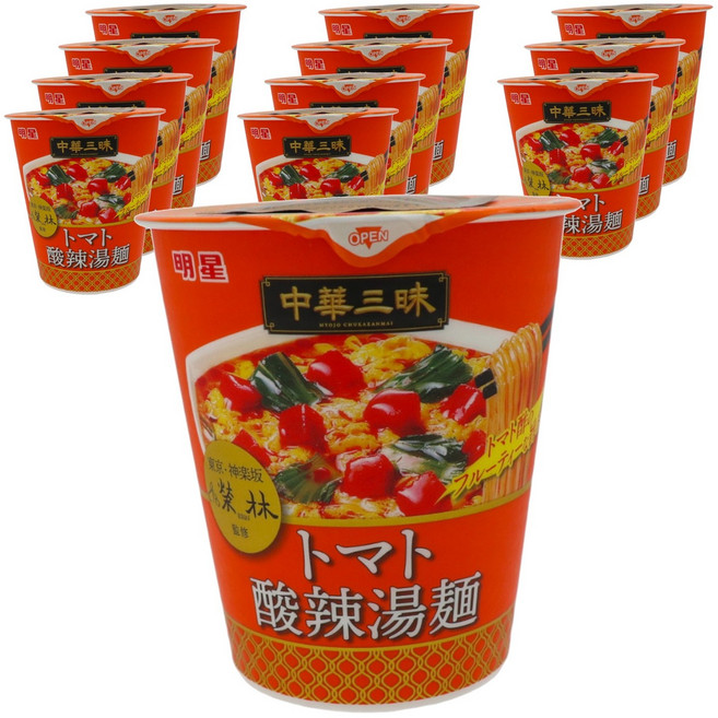 明星食品 中華三味番茄酸辣湯麵 98g, 12個
