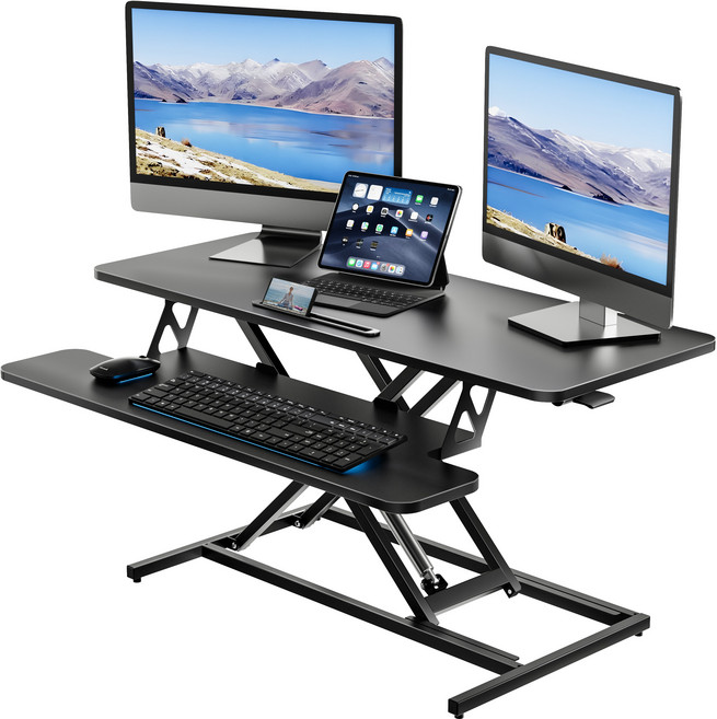 Ergomaker 모션 데스크 에어 리프트 높이조절 테이블 40인치, 블랙