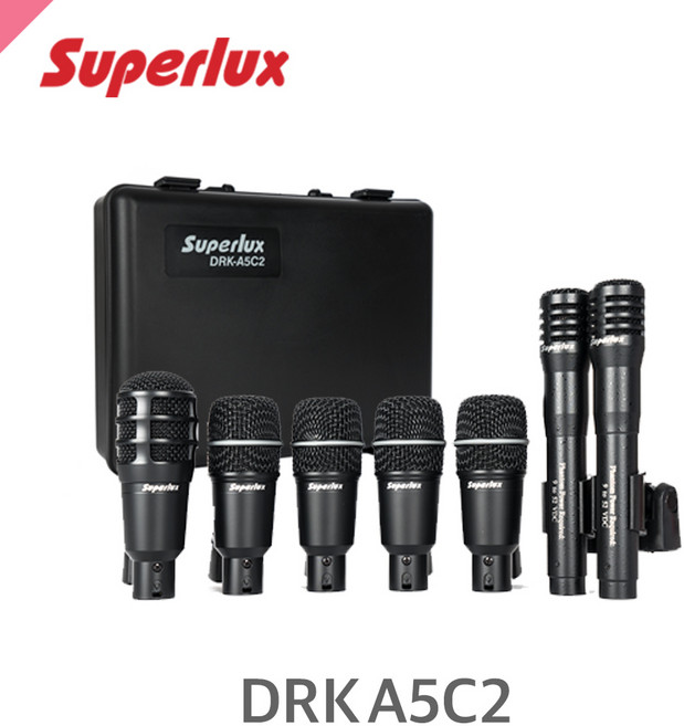 수퍼럭스 DRKA5C2 확장형 드럼 마이크 세트/7개마이크세트/마이크클립포함