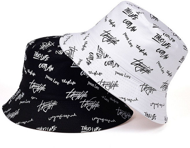 양면착용힙합 레터링 벙거지모자 버킷햇