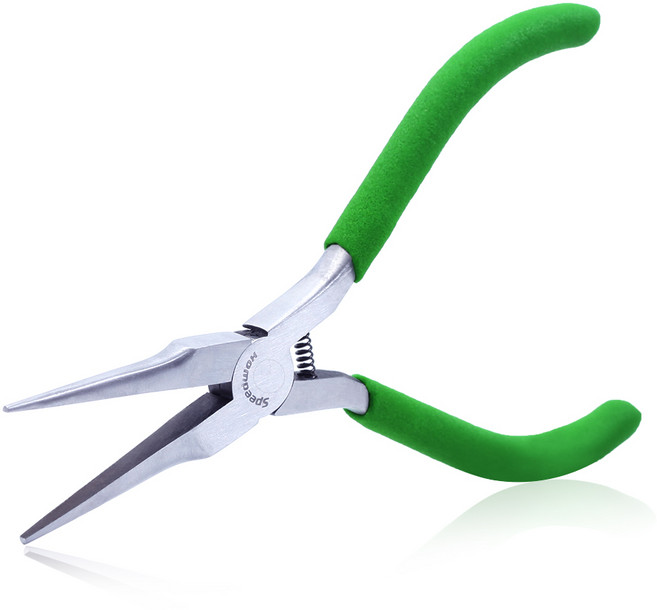 SPEEDWOX 보석용 바늘 코 플라이어 부드러운 턱을 만드는 5인치 미니 얇은 바늘 플라이어 엑스트라 롱 체인 코 플라이어 전문 도구 비딩 취미 공예 용품, 1개