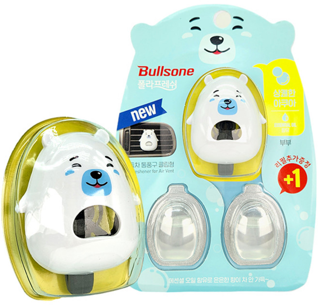 싹싹몰 불스원 폴라프레쉬 통풍구 클립형 방향제(부부), 1개, 단품