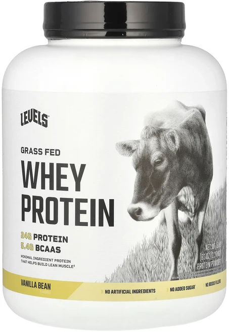 Levels 목초 사육 유청 단백질 분말 바닐라빈 2.27kg(5lb), 1개, 227kg - 쿠팡