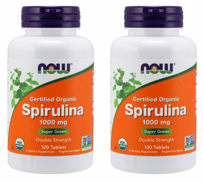 NOW Foods 螺旋藻錠 1000mg, 120錠, 2罐
