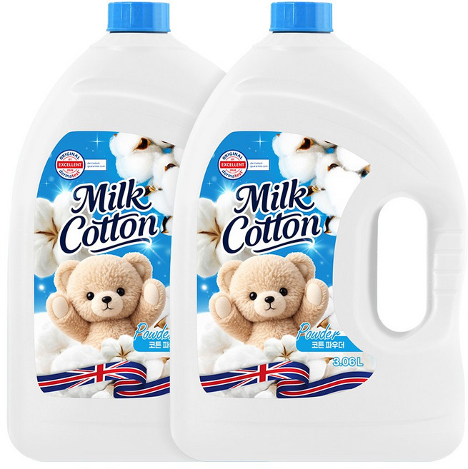 밀크코튼 고농축 섬유유연제 파우더 3.06L 2개
