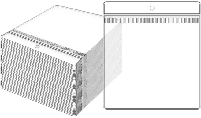 헤다 펀칭 PVC 지퍼백 봉투 소형 두꺼운, 1세트, 100매입