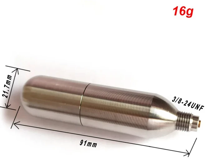 스테인레스 스틸 충전식 캡슐 CO2 카트리지 풍선 키트 퀵 커플러 파고다 커넥터 8MM Male Pulg, 01 China Mainland, 01 16g cartridge