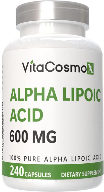 VitaCosmoX 비타코스모엑스 알파리포산 알파-리포산 알파 리포익 애시드 600 mg 야채캡슐, 1개, 240정