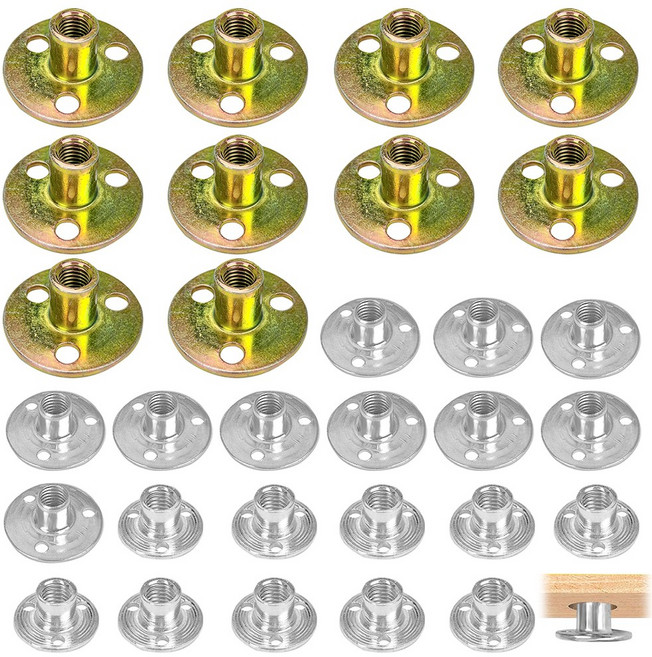 30개 3 구멍 T- 너트 M8*22/27/37 둥근 바닥 T- 너트 T- 삽입 너트 탄소강 T- 너트 압축 너트 가구 하드웨어 플랜지 너트 가구 고정 용 암 삽입물, 30
