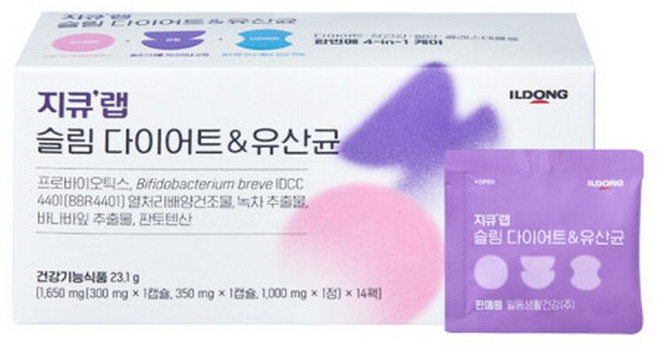 지큐랩 슬림 다이어트 유산균 14팩 1박스, 23.1g