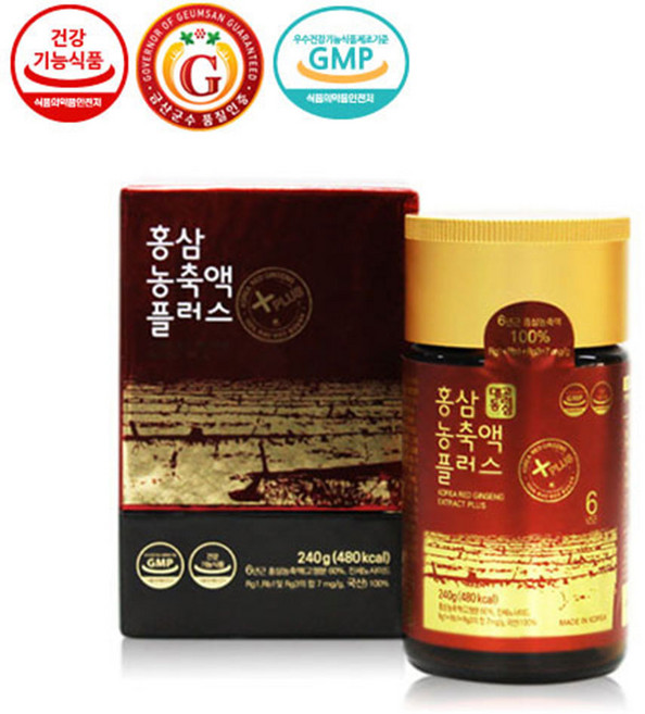홍삼농축액플러스(6년근/7mg/g)240g/기능성홍삼, 8개, 240g
