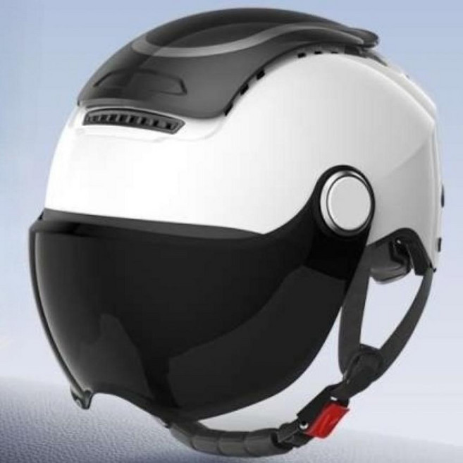 시원한 에어컨 헬멧 여름용 통풍 자외선차단, 화이트_자외선차단 단렌즈