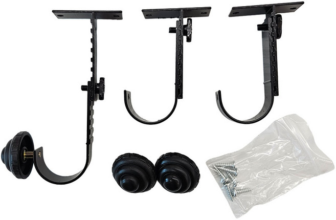 커블 커튼봉 조절브라켓, 1개, 알루미늄 블랙 35mm