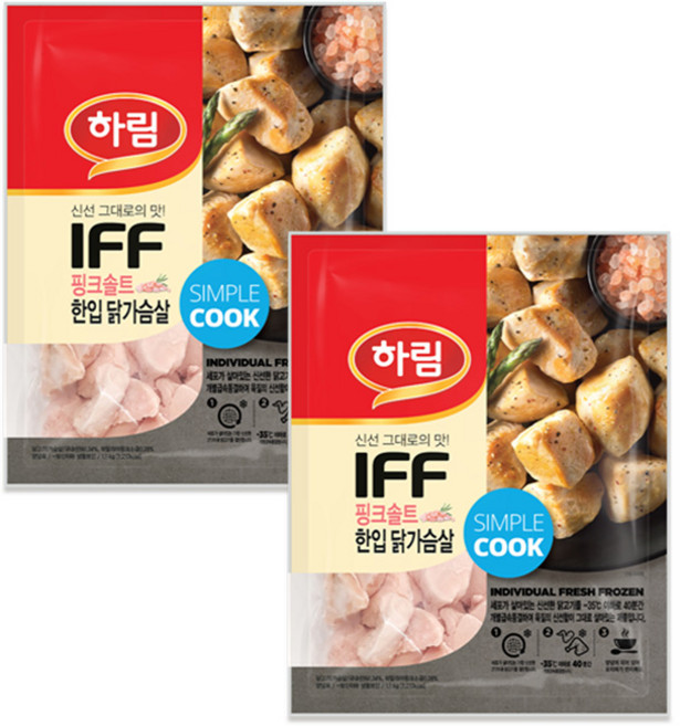 하림 IFF 핑크솔트 한입 닭가슴살 1.1kg 2봉, 2개
