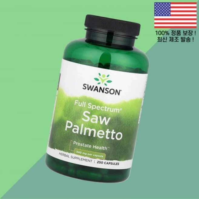 스완슨 풀 스펙트럼 쏘팔메토 소팔메토 쏘팔매토 쏘팔매트 540mg 식물성 베지캡슐 250정 Swanson Full Spectrum Saw Palmetto 250 Vegan Ca, 1 - 쿠팡
