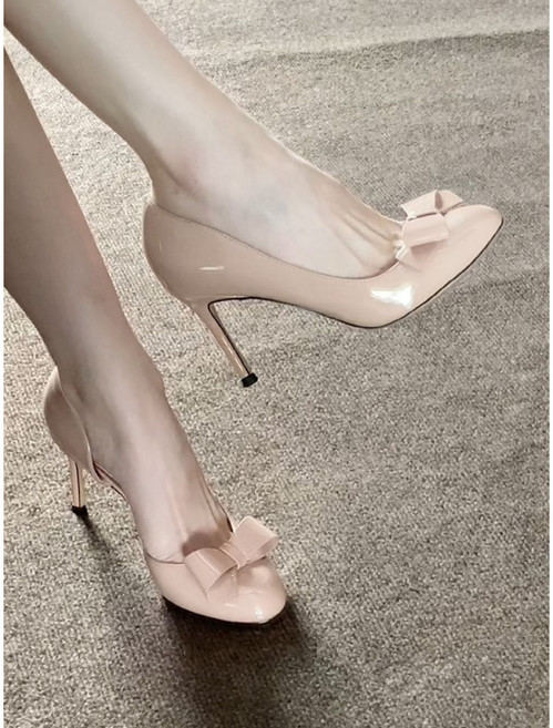 해피유통 여성 심플 캐주얼 패션 단화 하이힐 리본 단화jhlyl
