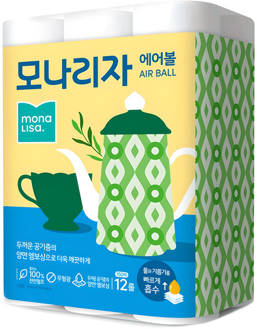 모나리자 에어볼 천연펄프 키친타올, 12개입, 1개