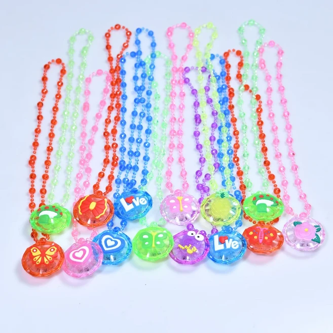 어린이 여아용 발광 목걸이 LED 깜박이 펜던트 생일 파티 선물 빛나는 장난감 5 개 10 30/50, 05 Random 5pcs, 01 mixed colors