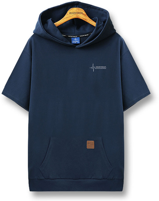 하트비트 레잇톤 반팔 후드티 오버핏 무지 반팔 티셔츠 미니쭈리 원단 커플룩 빅사이즈 단체복 남자 여자 남여공용 커플티 단체티 비치룩