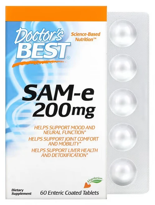 Doctor's Best SAM-e 닥터스 베스트 더블 스트렝스 샘 이 200mg 60정, 1개 - 쿠팡