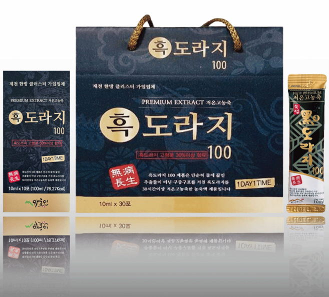흑 도라지진액 스틱 국산 100% 무설탕 무색소 약도라지청 약초인 선물용, 1박스, 30개입, 10ml