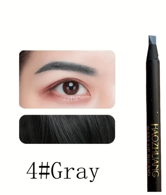 HAOZHUANG 당겨 눈썹 연필 블랙 메이크업 와일드 라인 눈썹 연필 하드 코어 플랫 헤드 펜 화이트 방
