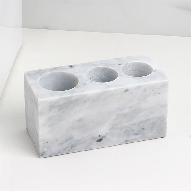 (주)갤러리하우스_천연대리석 치약 칫솔꽂이, 화이트, 1개