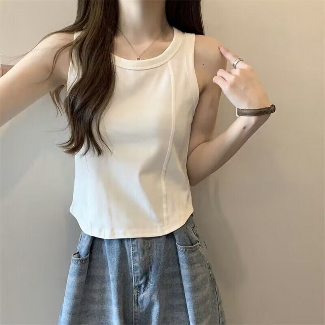 無袖上衣 純色打底衫