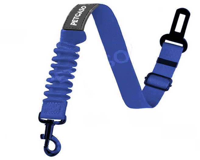 펫카소 강아지 안전벨트 충격방지 차량용 애견 고탄력 튼튼한 벨트, 블루, 1개