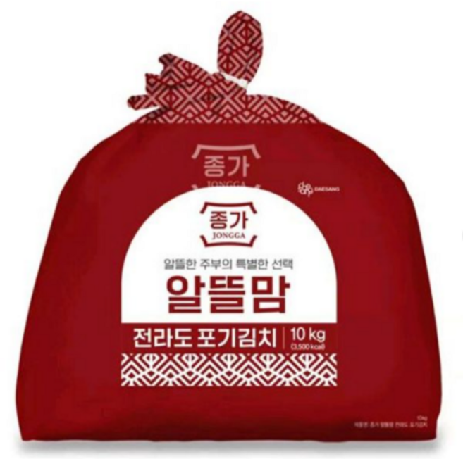 종가 알뜰맘 전라도 포기김치 국산, 1개, 10kg