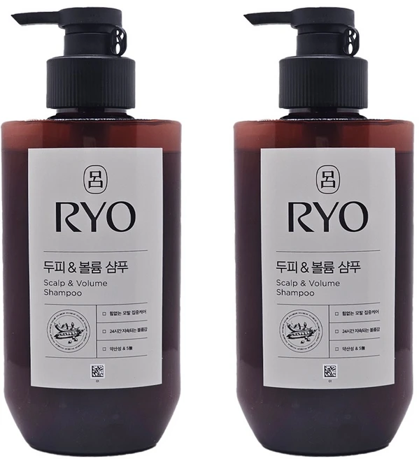 려 흑운 두피 볼륨 셀렉션 샴푸, 400ml, 2개 - 쿠팡