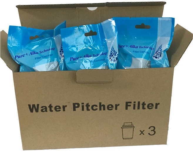 3.5L 정수 필터 피처용 알칼리수 3팩 교체용 pH 이온화 퓨어+알카 시스템, 01 3pcs