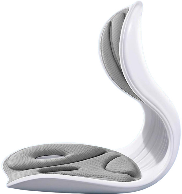 사무실 자세 교정 의자 인체공학 허리 지지대 등받이 좌식 의자 허리 보호대 SYW, 화이트