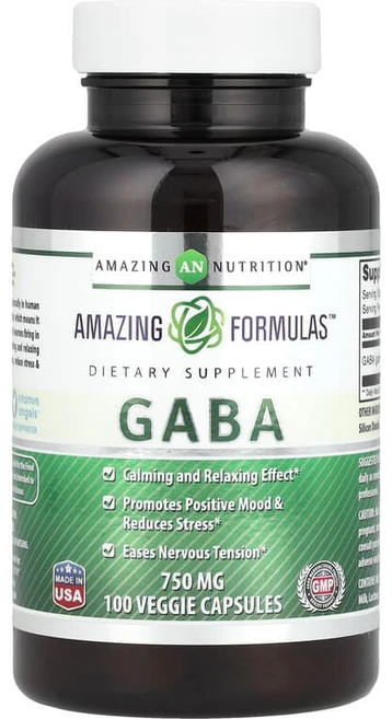 어메이징뉴트리션 GABA 750mg 베지캡슐 100정, 120g, 1개 - 쿠팡