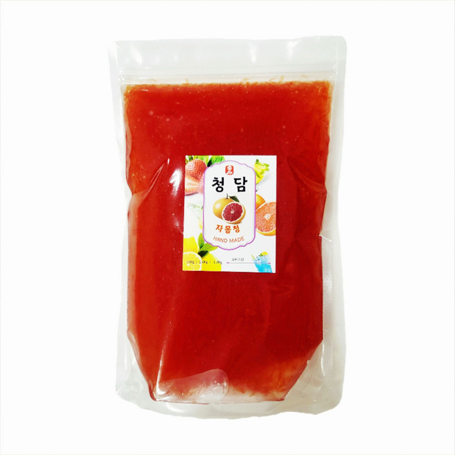 청담 수제청 과일청 고품질 레드자몽 순수 알갱이청 2Kg 대용량, 1개, 1개입