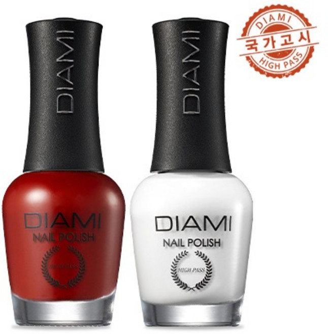 [다이아미 국가고시] 미용사(네일) - 하이패스 레드 화이트 폴리쉬, 1개, 14ml