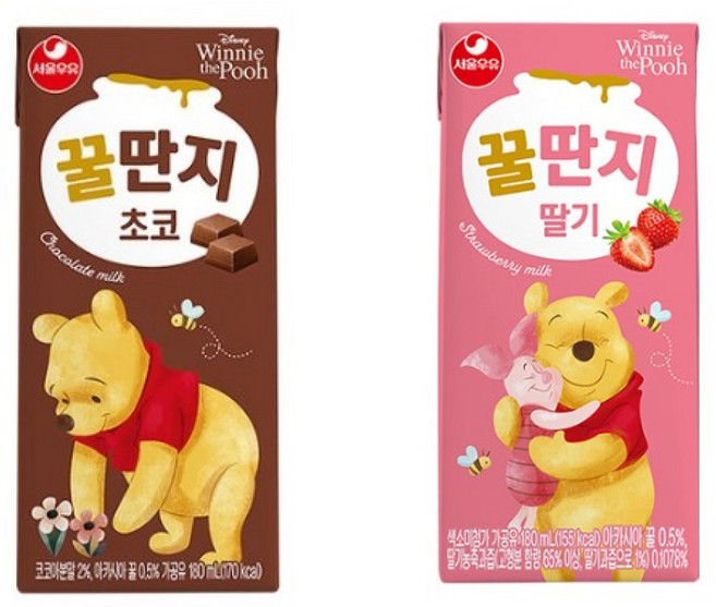 서울우유 초코+딸기 꿀단지, 180ml, 10개
