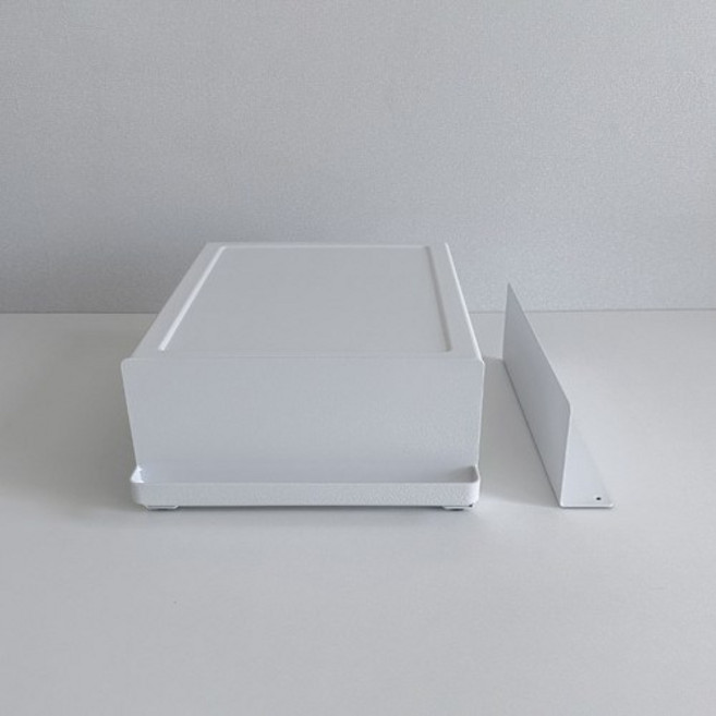 더홈스 철제 슬라이드 수납함 칸막이 정리함, 1개, 화이트