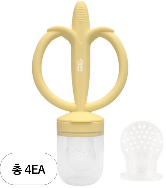 티지엠 국산 바나나 과즙망 치발기, 크림 옐로우, 4개