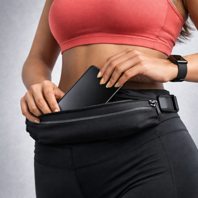 컴윗미 러닝벨트 플립 운동 벨트, 블랙, 1개