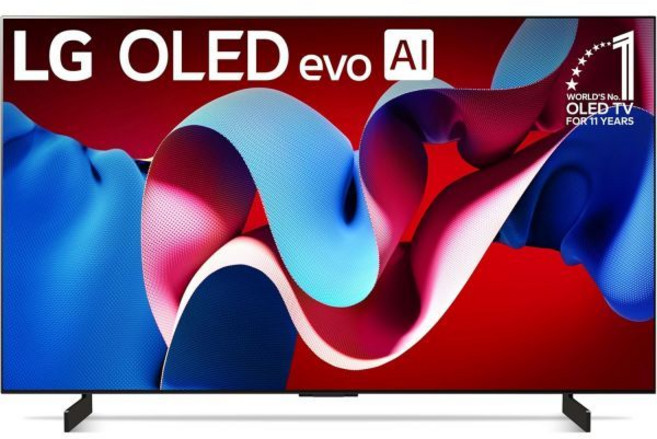 알렉사가 내장된 매직 리모컨 AI 기반의 LG 42인치급 OLED evo C4 시리즈 스마트 TV 4K 프로세서 평면 화면(OLED42C4)PUA 2024), 42 Inch, TV Only