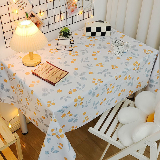 PVC 桌布 防水防油 簡約耐髒檯布, 枇杷, 1個, 120x120