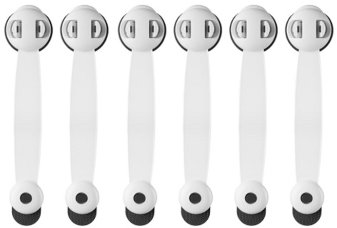 뽀 프리미엄 서랍장 및 싱크대 안전 잠금 장치 6개 1세트, 그레이, 1개