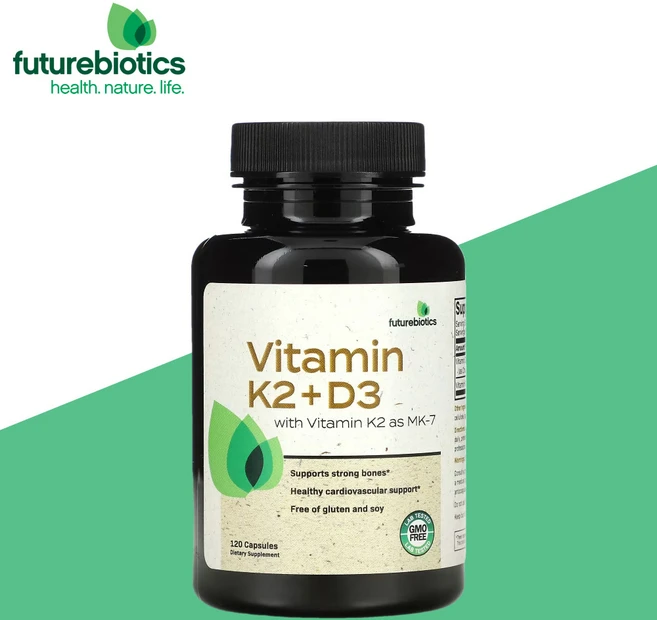퓨처바이오틱스 비타민 D3 콜레칼시페롤 K2 메나퀴논 MK7 120캡슐, 1개, 120정 - 쿠팡