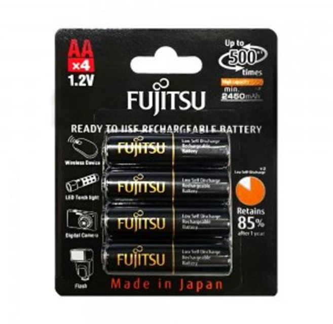 [Ni-MH 충전지]후지쓰 FUJITSU HR-3UTHCEX(4B) AA사이즈 포장 4개입 1.2V 2550mAh(Black), 1개