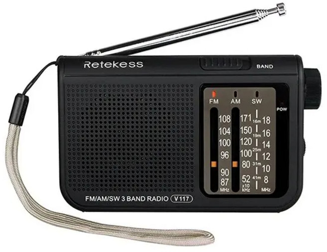 RETEKESS V117 라디오 휴대용 고성능 소형 단파 라디오 AM FM 고감도 포켓 디지털 풀밴드 라디오 다기능 충전식 테레오 스피커 레코더