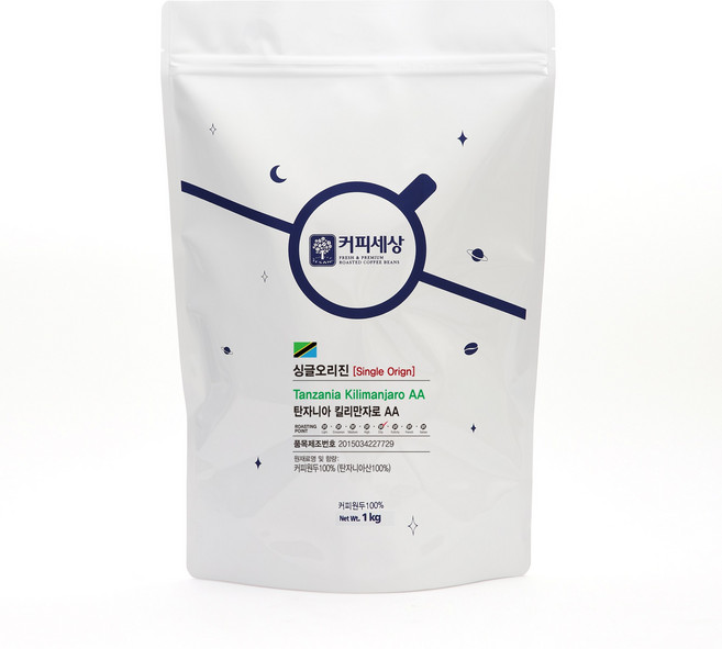 커피세상 원두 탄자니아 킬리만자로 AA, 1kg, 1개, 홀빈(분쇄안함), 1.홀빈 (분쇄안함)
