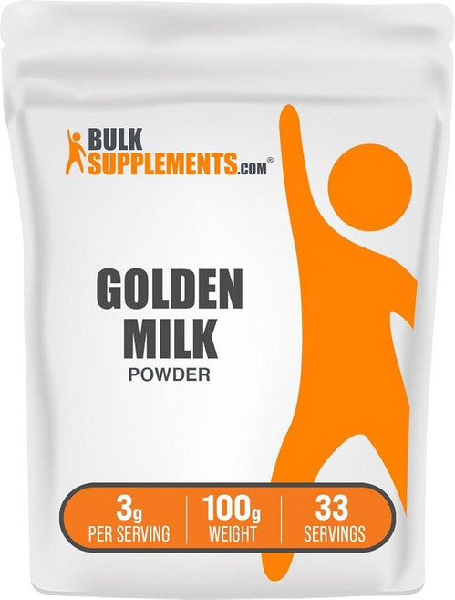 BulkSupplements. com 골든 밀크 파우더 - 강황과 생강이 함유된 밀크 흑후추 및 시나몬 파우더 슈퍼푸드 보충제 글루텐 프리 1회 제공량당 3g 100g, 3.5 Ounce (Pack of 1)