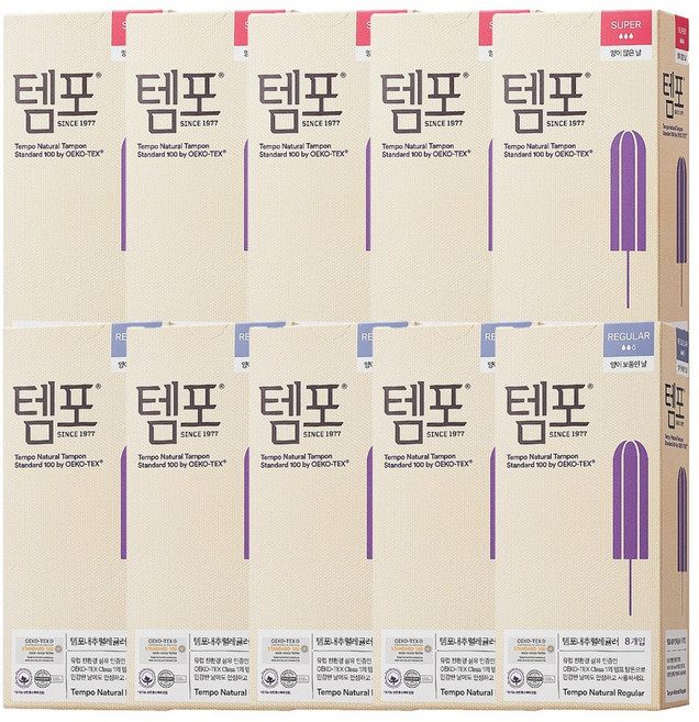 동아제약 템포 탐폰 8매, 레귤러, 8개입, 10개