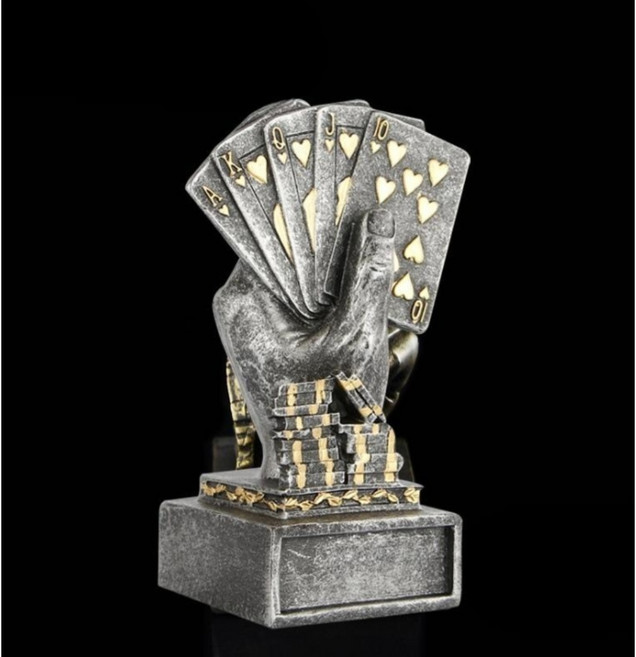 홀덤 트로피 상패 미니 포커 대회 홀덤펍 메달 기념품 시상 바카라 카지노, 실버 블랙 트로피
